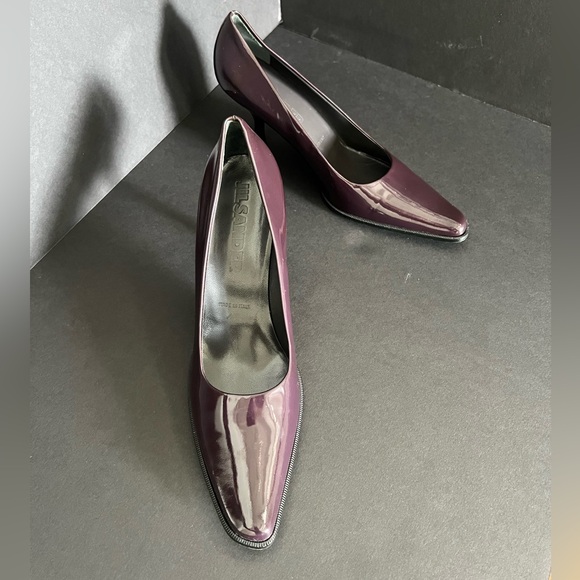 VINTAGE Jil Sander Patent Leather Eggplant Heels - Picture 2 of 8